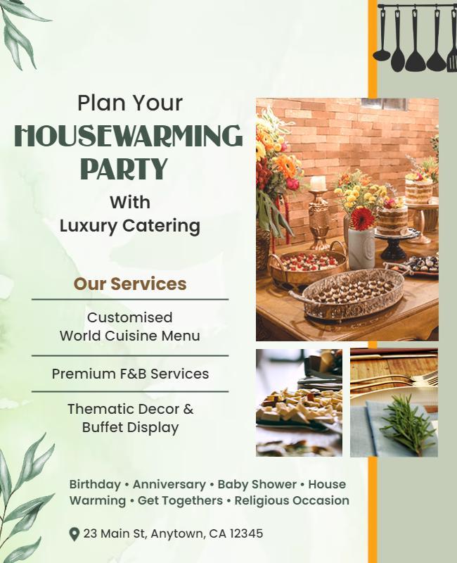 Luxury Catering Housewarming Party Flyer Template