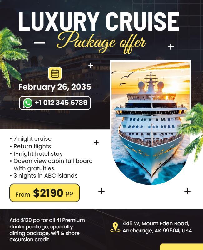 Luxury Cruise Package Offer Flyer Template