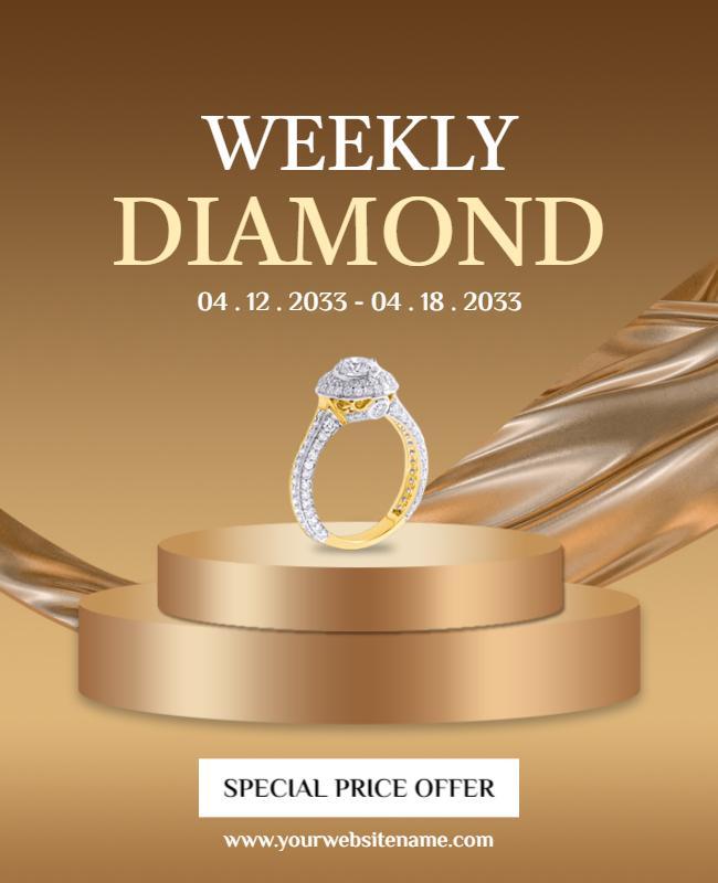 Luxury Diamond Jewelry Promotion Flyer Template