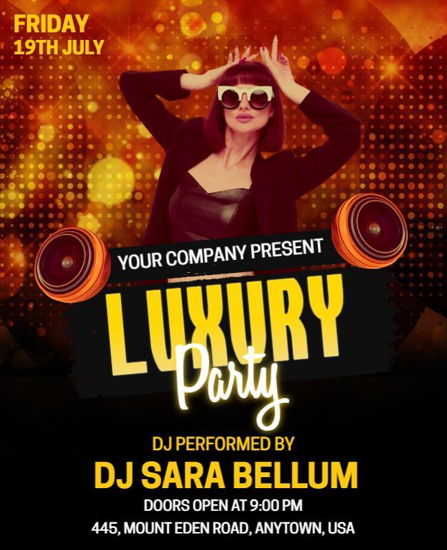 Luxury Dj Party Event Flyer Template