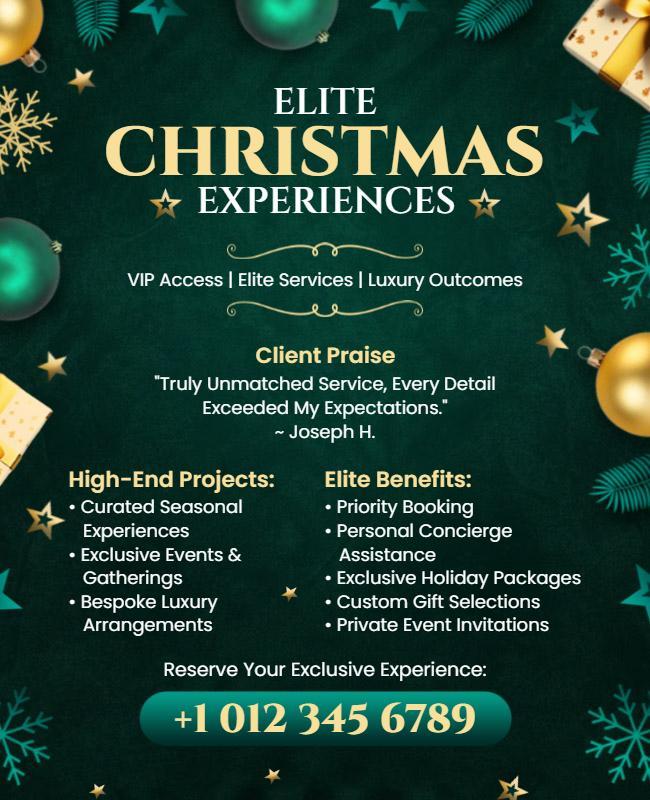 Luxury Elite Christmas Experience Flyer Template