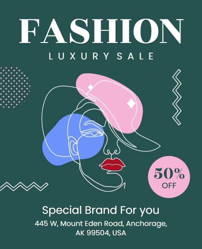 Luxury Fashion Sale Promotional Flyer Template