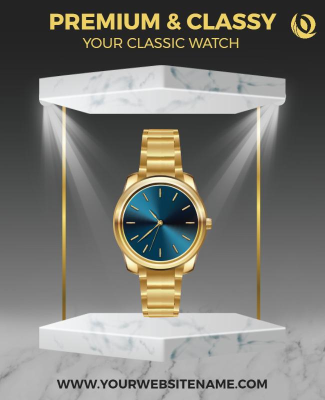 Luxury Gold Watch Promotion Flyer Template