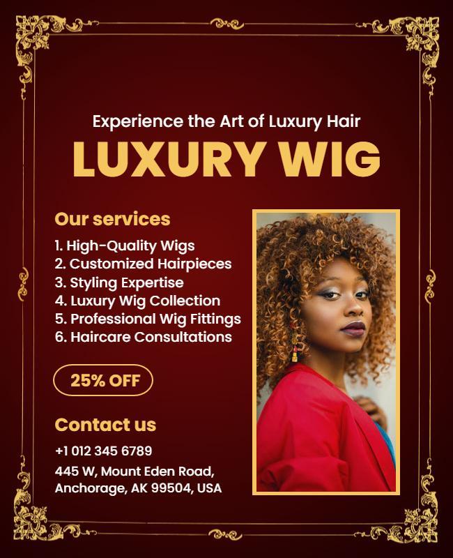 Luxury Hair Wig Services Flyer Template