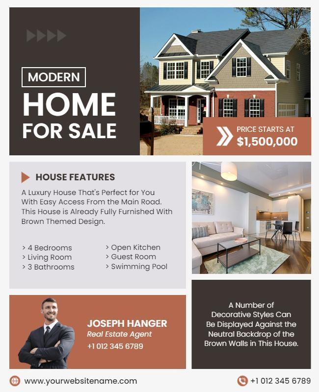 Luxury Home Sale Real Estate Flyer Template