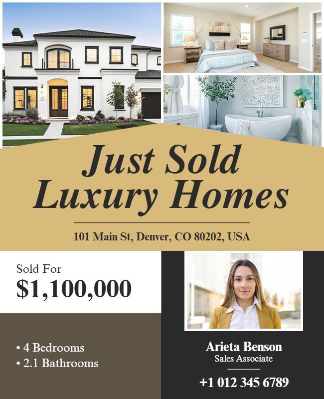 Luxury Homes Just Sold Real Estate Flyer Template