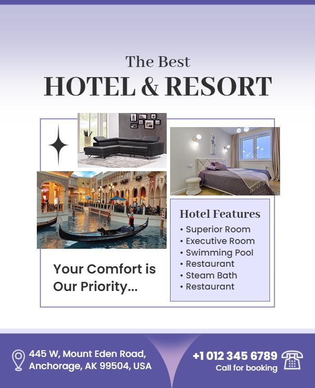 Luxury Hotel and Resort Amenities Flyer Template