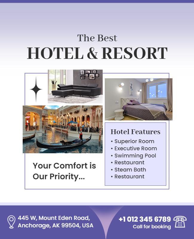 Luxury Hotel And Resort Amenities Flyer Template Luxury Hotel And Resort Amenities Flyer Template