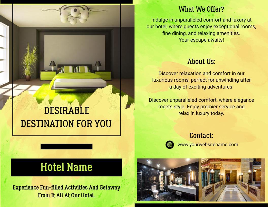 Luxury Hotel Relaxation and Premier Comfort Brochure Template