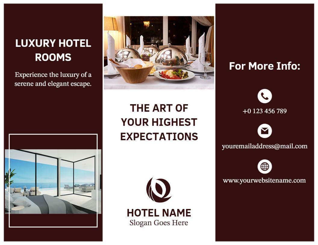Luxury Hotel Rooms Elegant Experience Brochure Template