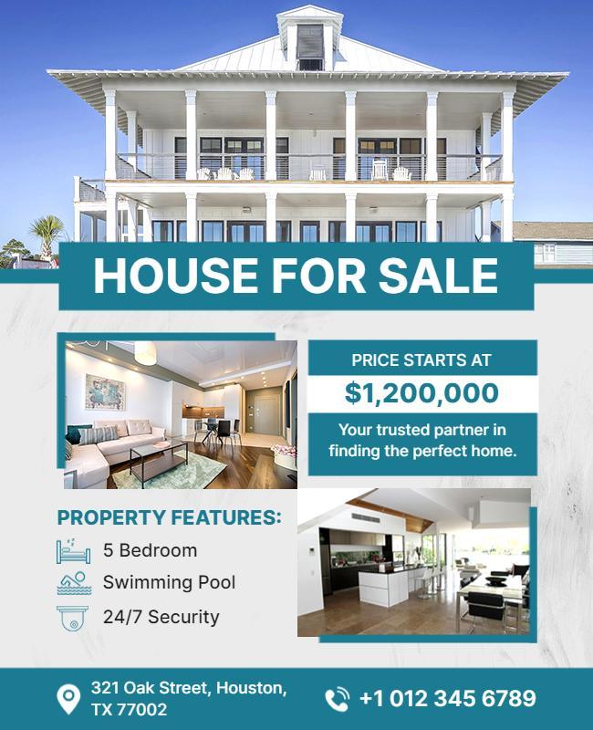 Luxury House for Sale Property Flyer Template