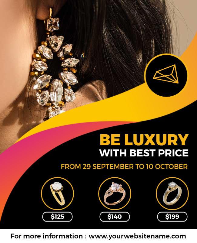 Luxury Jewelry Sale Promotion Flyer Template