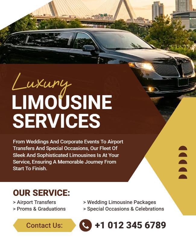 Luxury Limousine Services Promotional Flyer Template