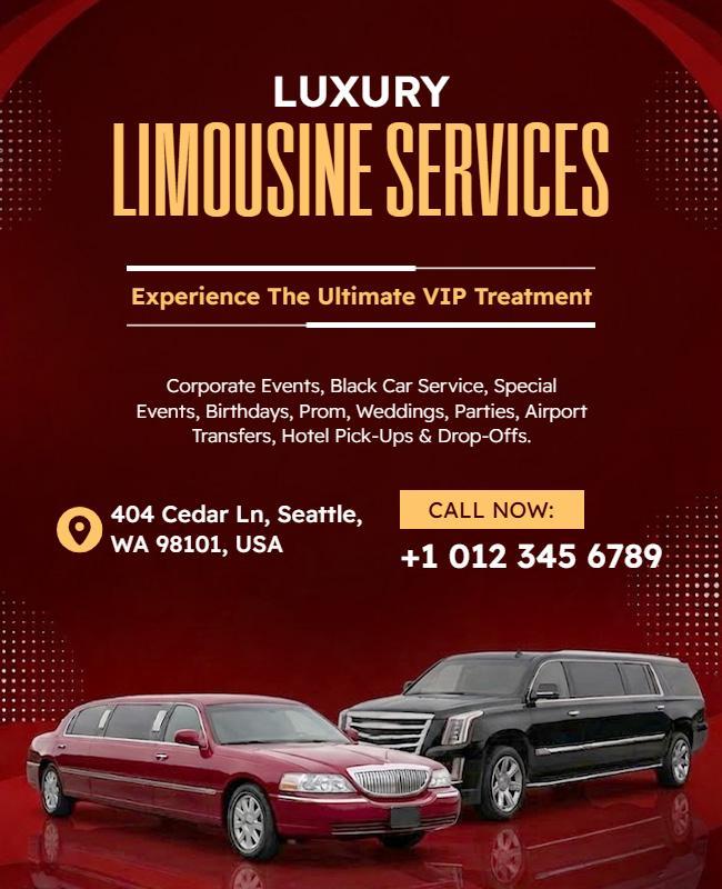 Luxury Limousine Services Promotional Poster Template