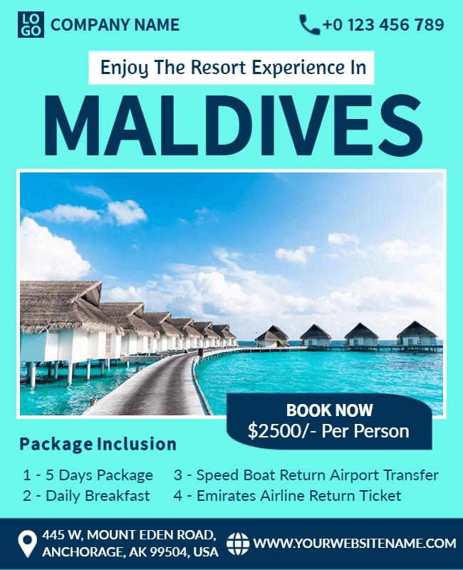 Luxury Maldives Resort Package Flyer Template