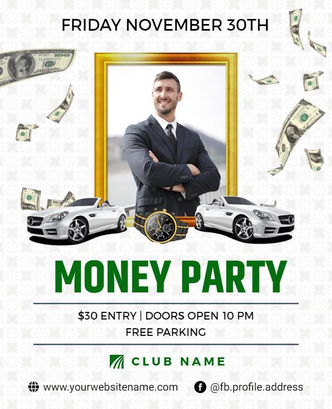 Luxury Money Party Event Flyer Template