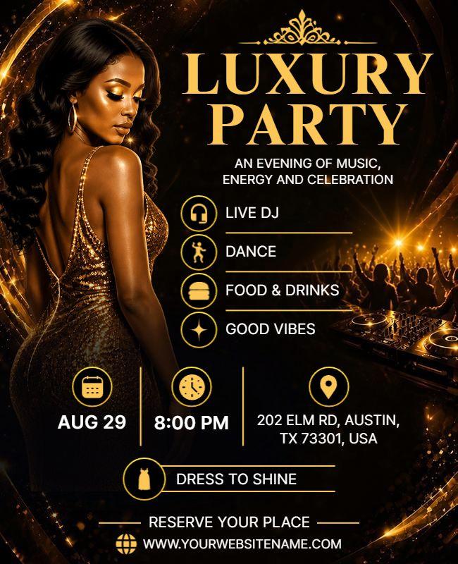 Luxury Party Celebration Flyer Template