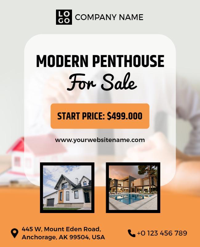 Luxury Penthouse Real Estate Sale Flyer Template