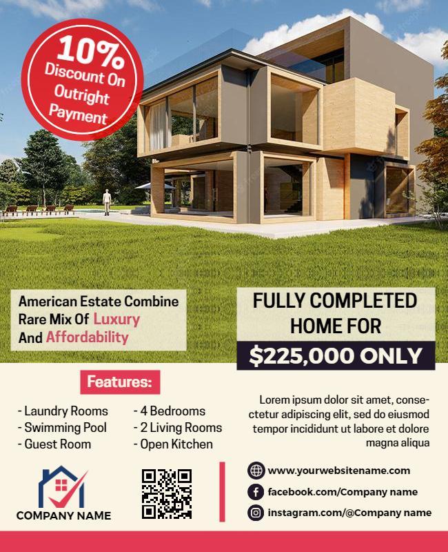 Luxury Real Estate Property Sale Flyer Template