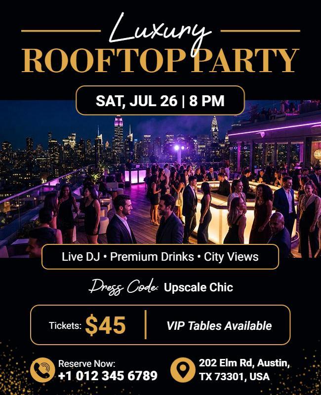 Luxury Rooftop Party Event Flyer Template