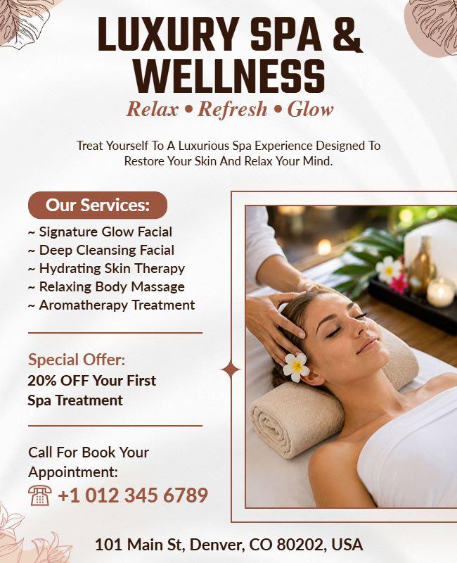 Luxury Spa and Wellness Promotion Flyer Template