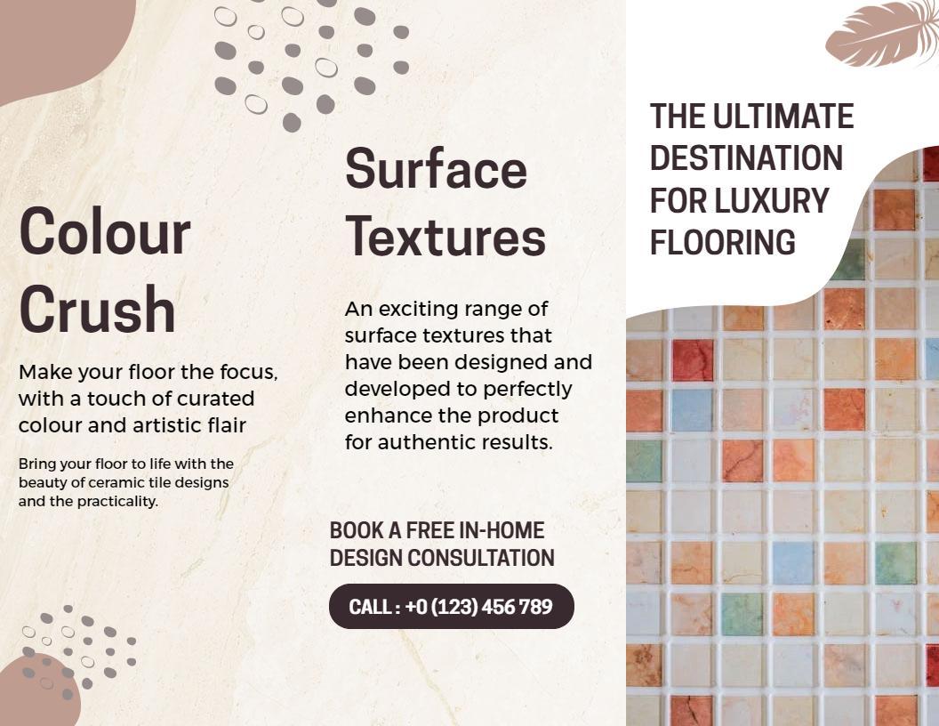 Luxury Textured Flooring Designs and Consultation Brochure Template