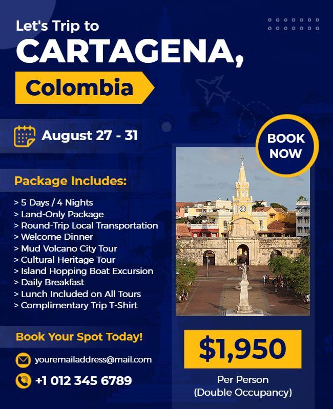 Luxury Trip to Cartagena Flyer Template