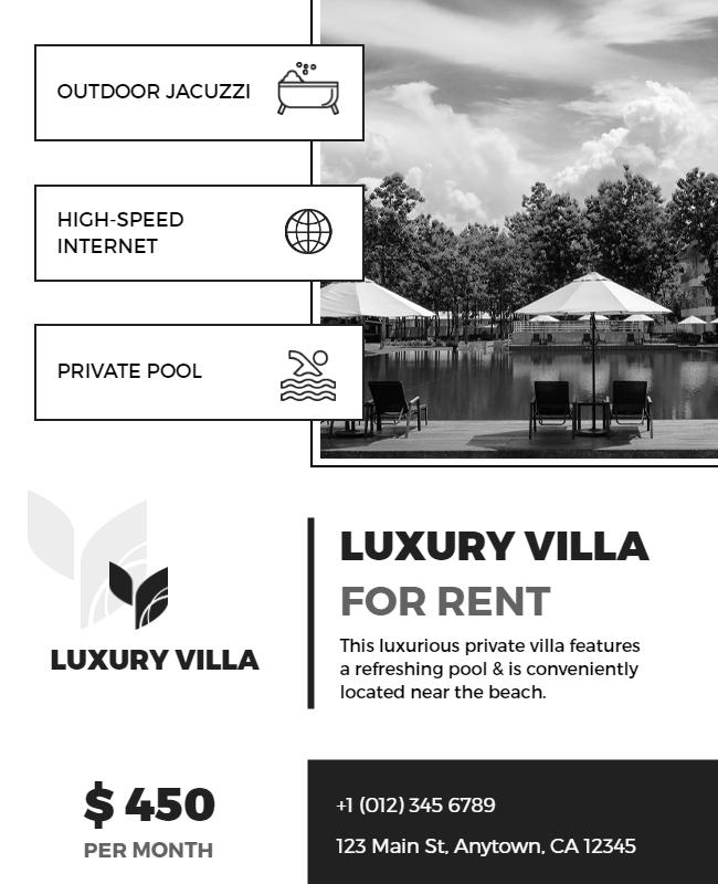 Luxury Villa Rental Promotion Flyer Template