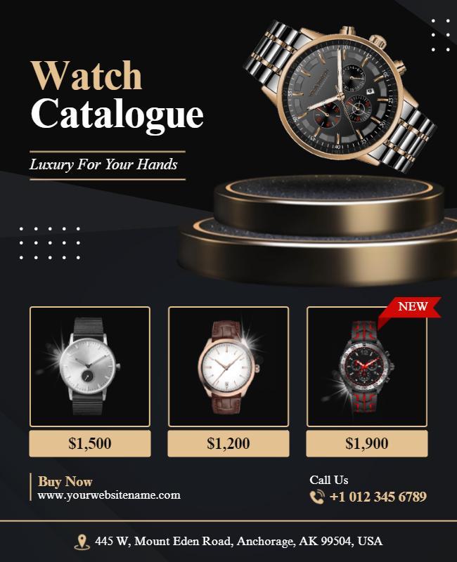 Luxury Watch Catalogue Promotional Flyer Template