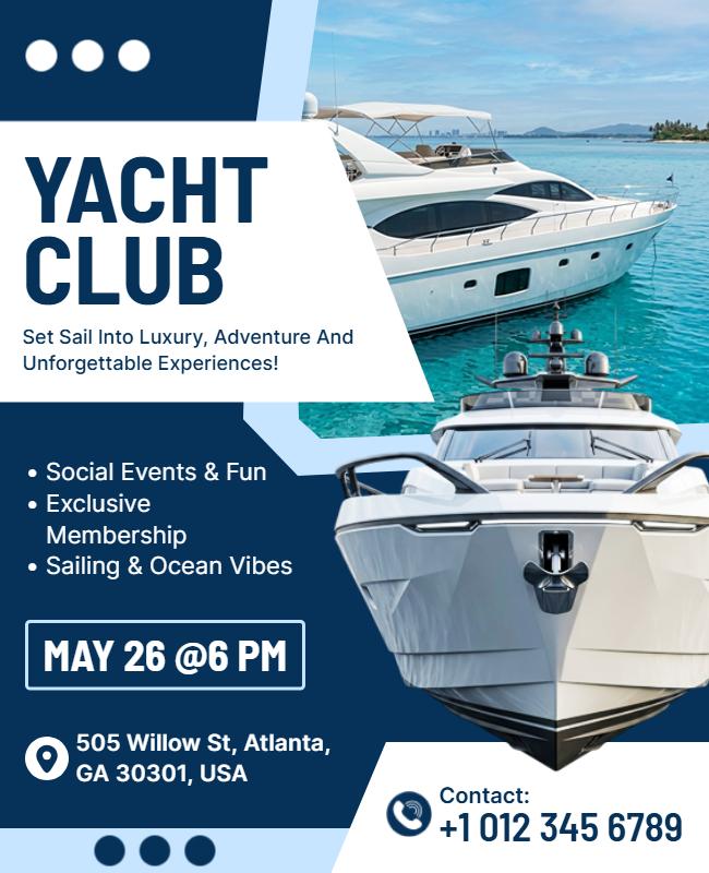 Luxury Yacht Club Poster Template