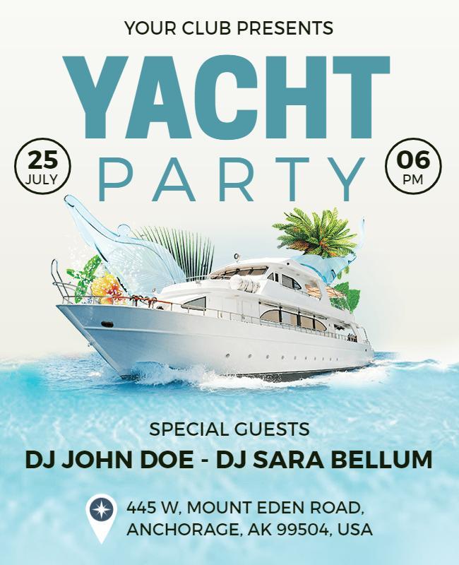 Luxury Yacht Party Event Flyer Template