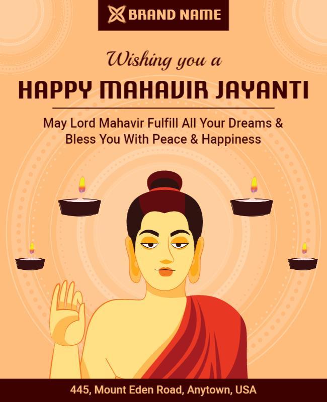 Festive Colorful Mahavir Jayanti Celebration Flyer Template