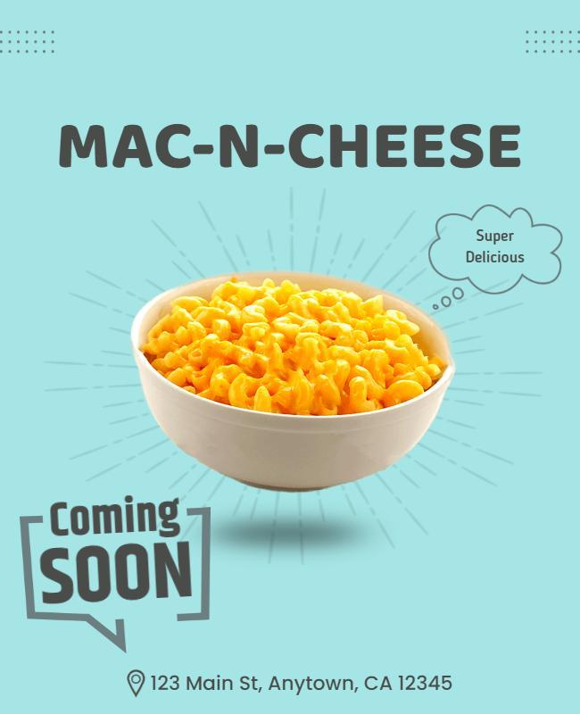 Macaroni and Cheese Menu Launch Flyer Template