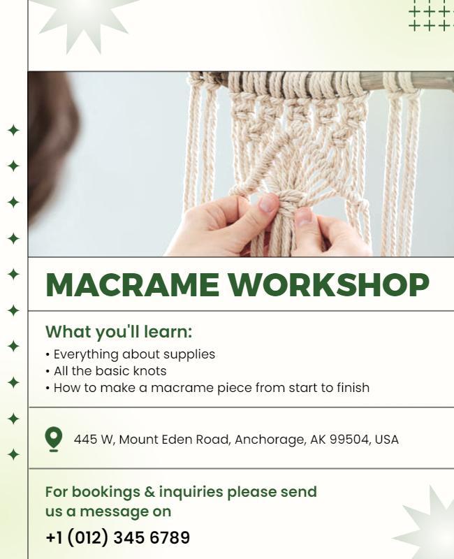 Macrame Crafting Workshop Event Flyer Template