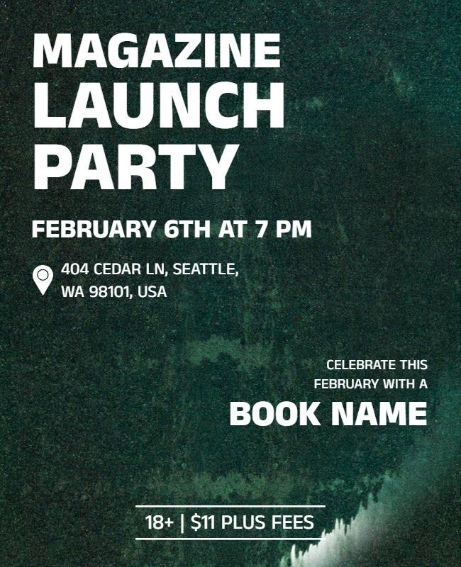 Magazine Launch Party Event Flyer Template