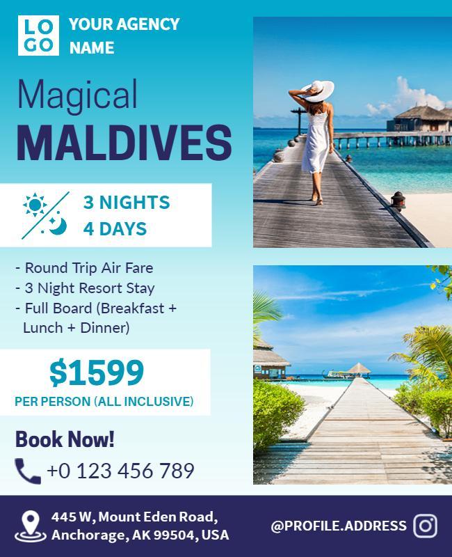 Magical Maldives Travel Package Flyer Template