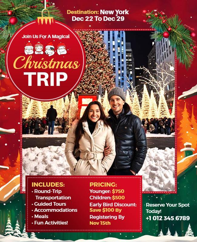 Magical New York Christmas Tour Flyer Template