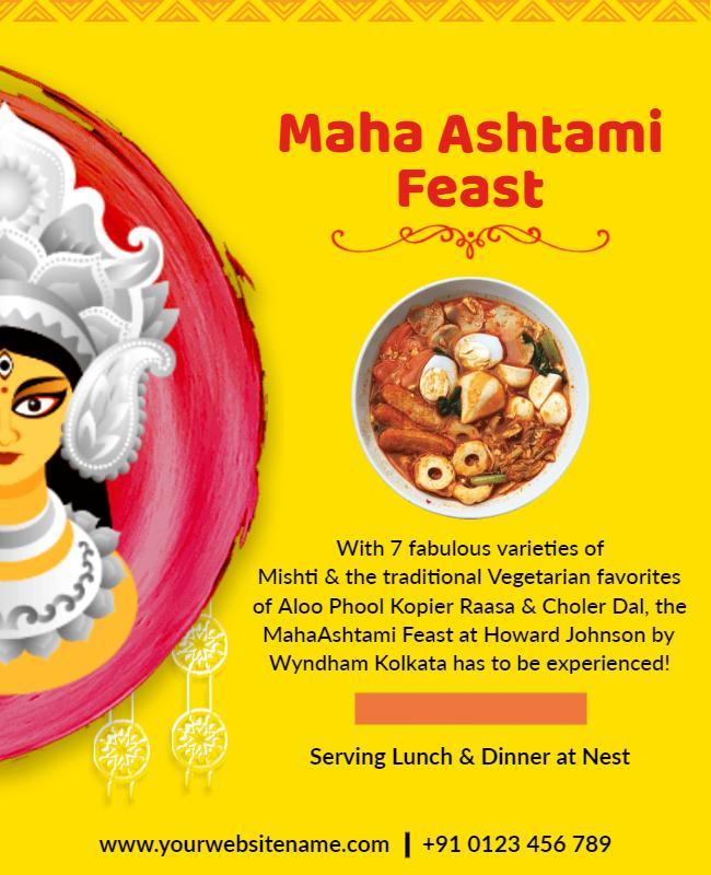 Maha Ashtami Feast Celebration Flyer Template