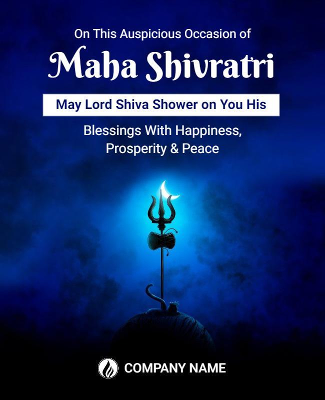 Maha Shivratri Celebration Blessings Flyer Template