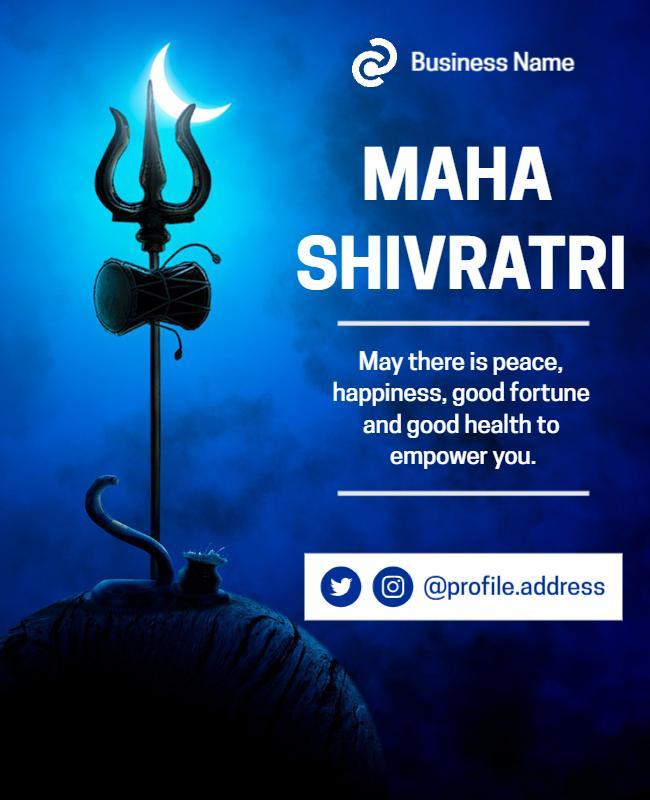 Spiritual Blue Maha Shivratri Celebration Flyer Template