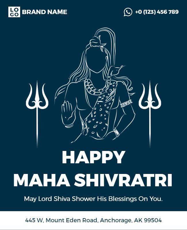 Spiritual Themed Maha Shivratri Celebration Flyer Template