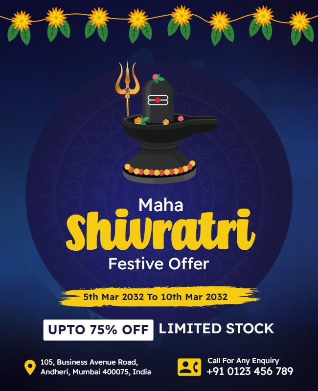 Maha Shivratri Festive Offer Flyer Template