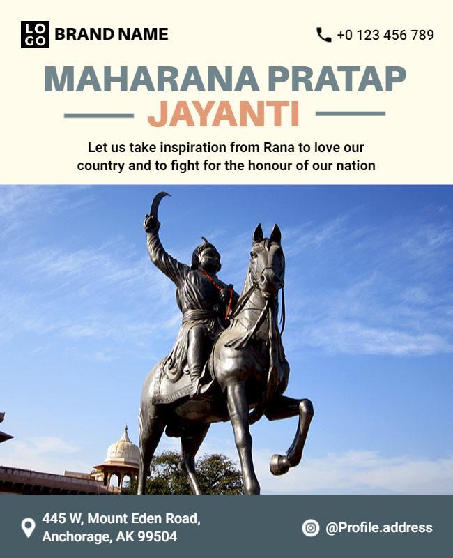 Patriotic Celebration of Maharana Pratap Jayanti Flyer Template