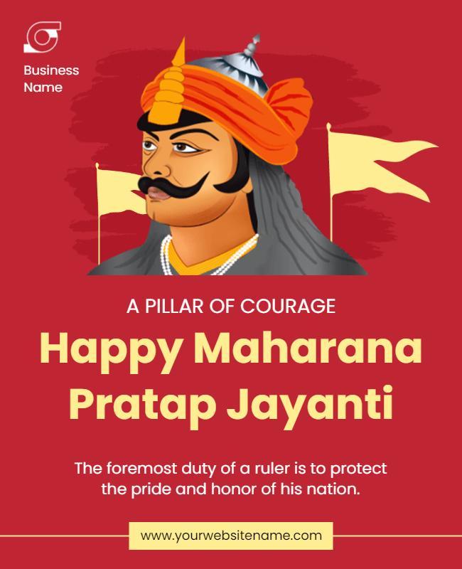 Cultural Tribute to Courageous Maharana Pratap Jayanti Flyer Template