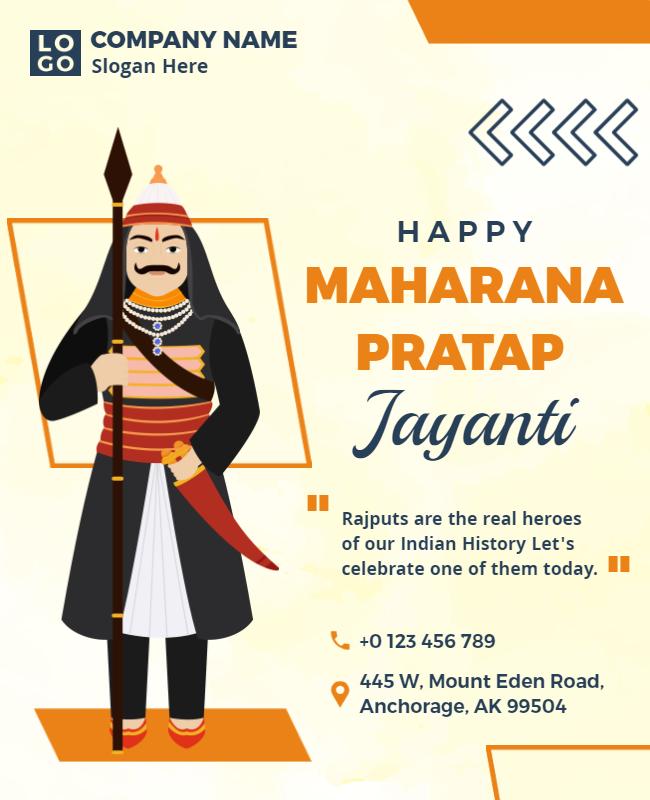 Cultural Illustration for Maharana Pratap Jayanti Flyer Template