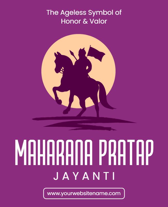 Majestic Purple Maharana Pratap Jayanti Celebration Flyer Template