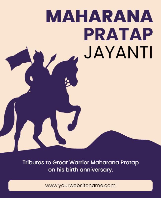 Majestic Purple Maharana Pratap Jayanti Tribute Flyer Template