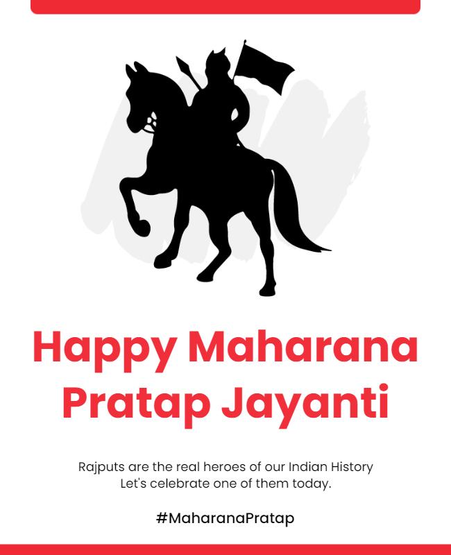 Heroic Black Equestrian Maharana Pratap Jayanti Flyer Template