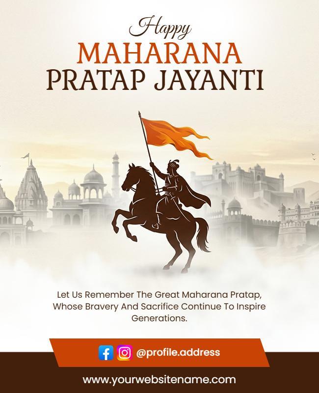 Maharana Pratap Jayanti Celebration Poster Template