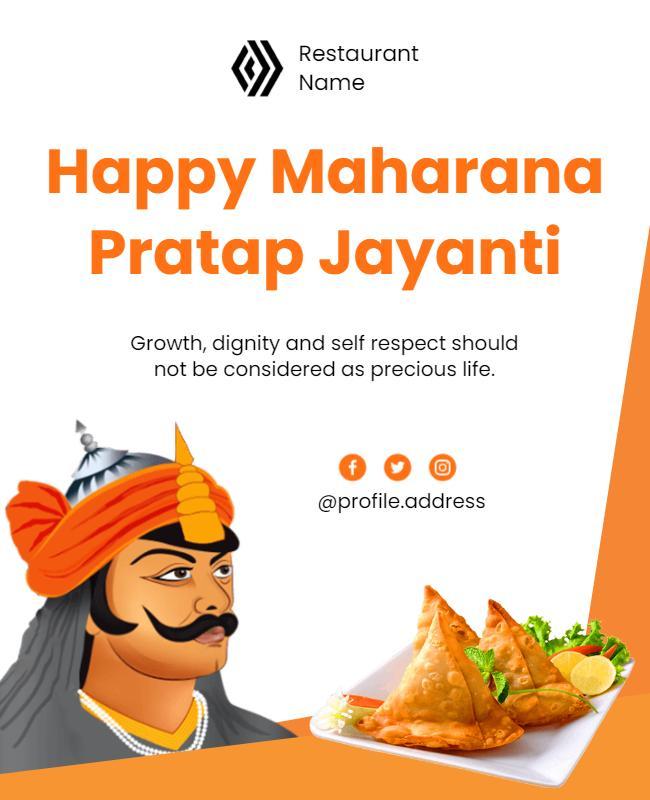 Maharana Pratap Jayanti Restaurant Celebration Flyer Template